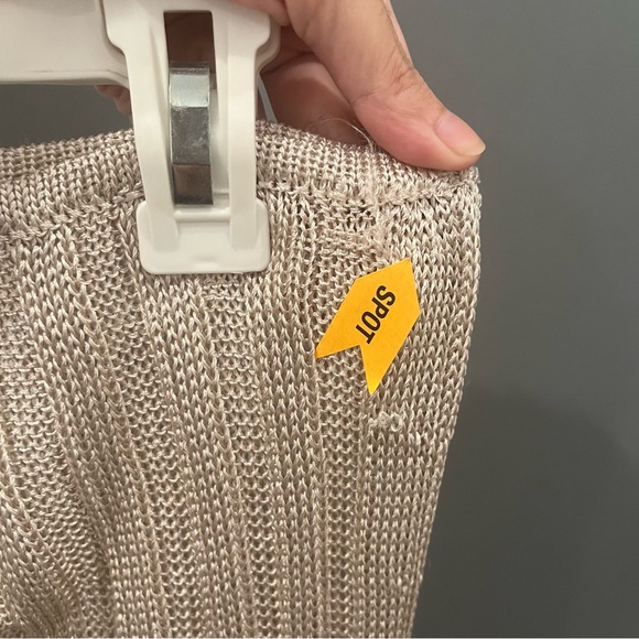 2 pc SET- NWT Danielle Guizio Slinky Rib Knit Tank Top and Skirt Beige Sheer S - Picture 9 of 12